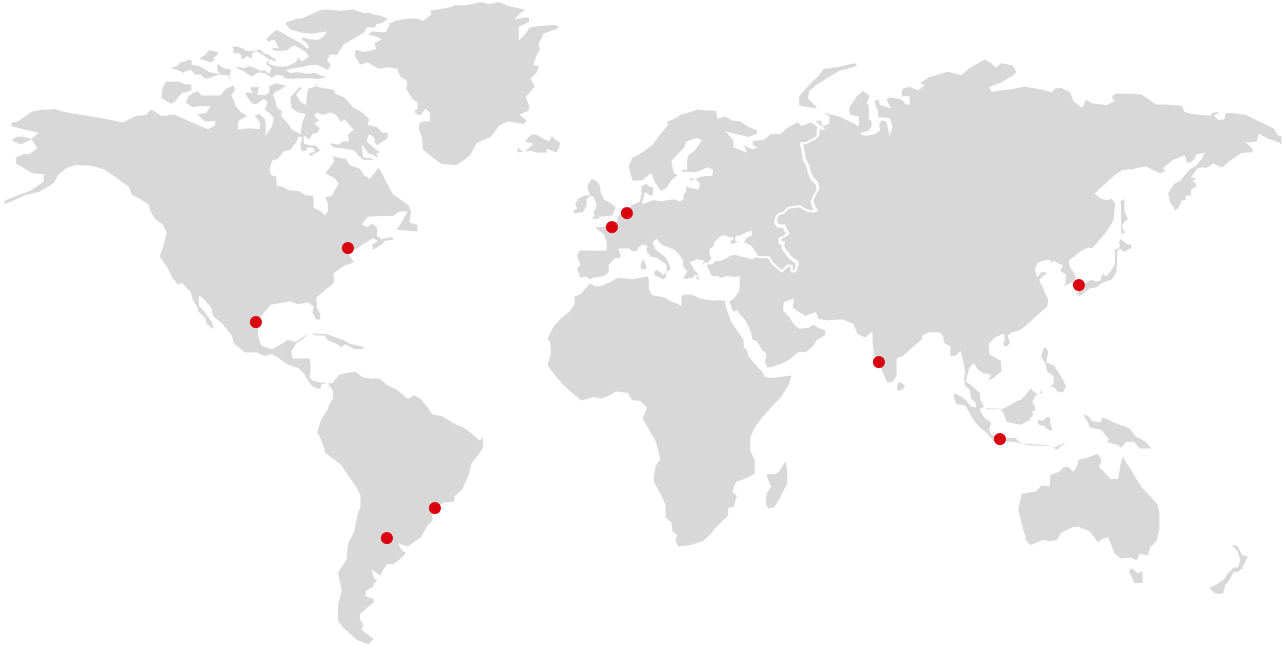 World map showing HELA locations
