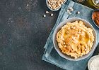 A bowl of hummus with chickpeas