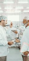 Food specialists working together in a development kitchen