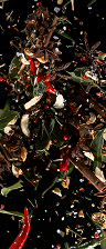 A colourful mixture of herbs and spices