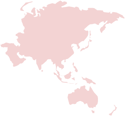 Asia and the Pacific highlighted in pink