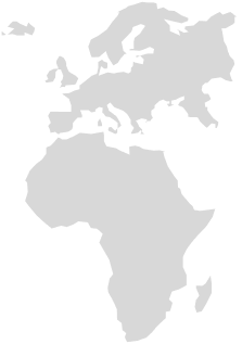 Map of Europe, the Middle East and Africa